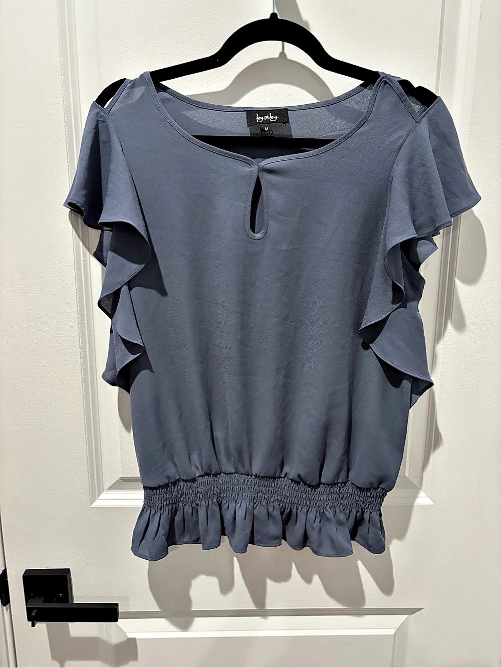 by&by Ruffle Blouse in Blue Size Medium Like New
